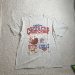 Vintage‎ starter 1994 Knicks rockets nba championship tshirt USA made L